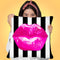 Pucker Up Pink Throw Pillow by Jodi Pedri