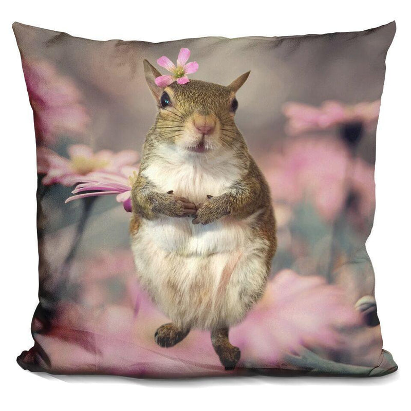 Jill With Flower In Flowersuare Throw Pillow