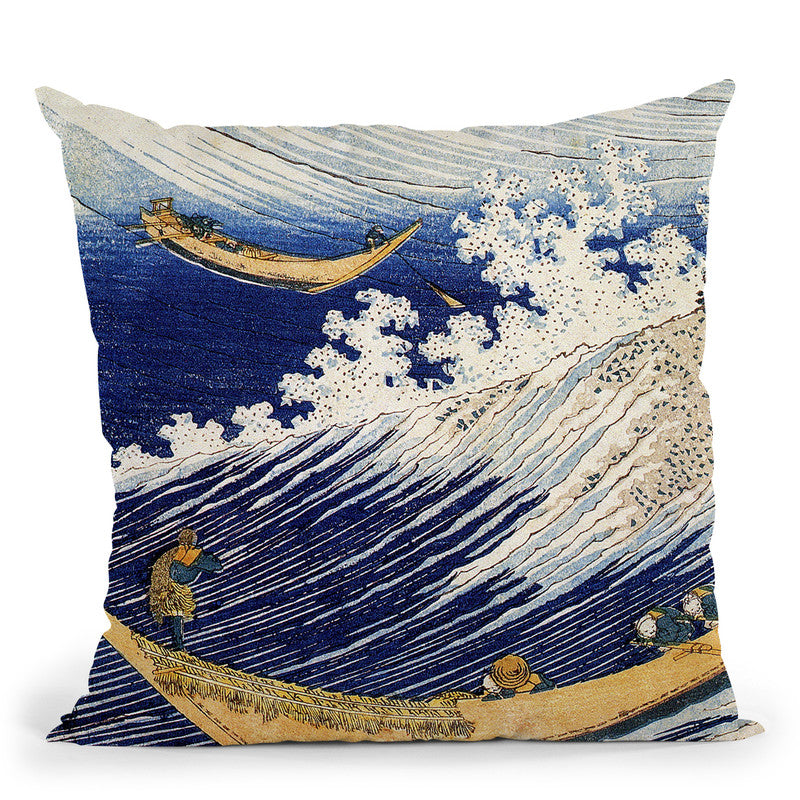 Ocean Waves Throw Pillow By Katsushika Hokusai
