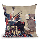 Three Women Playing Musical Throw Pillow By Katsushika Hokusai