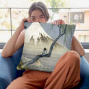 Boy On Mt Fuji Throw Pillow By Katsushika Hokusai