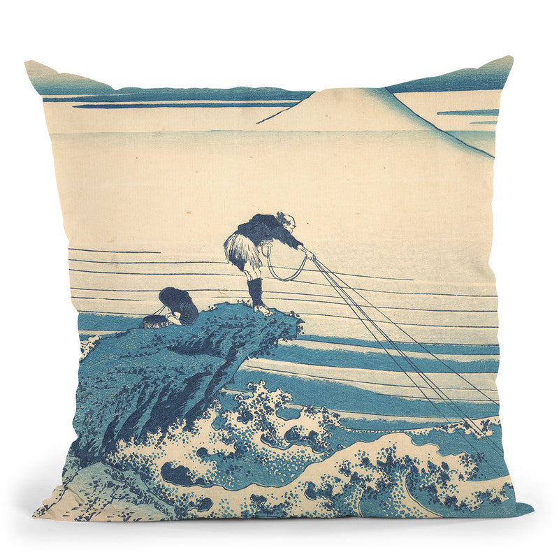 Kajikazawa In Kai Province (K_sh_ Kajikazawa) Throw Pillow By Katsushika Hokusai