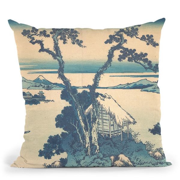 Lake Suwa Ininano Province (Shinsh_ Suwako) Throw Pillow By Katsushika Hokusai