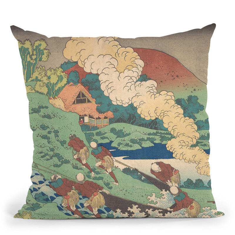 Poem By Kakinomoto Hitomaro Throw Pillow By Katsushika Hokusai