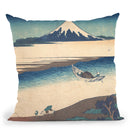 River In Musashi Province (Bush_ Tamagawa) Throw Pillow By Katsushika Hokusai