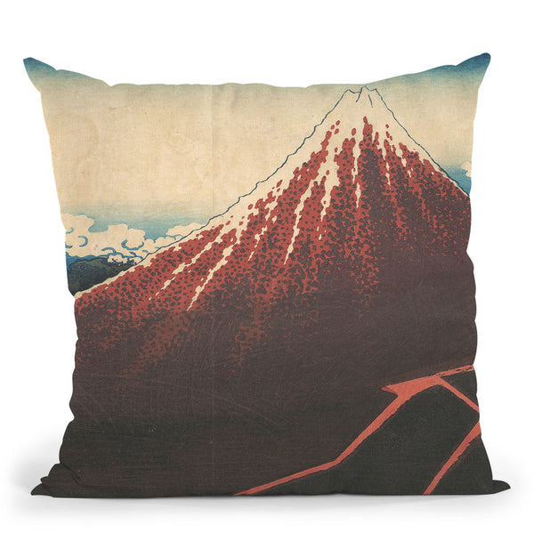 Storm Below Mount Fuji (Sanka No Haku U) Throw Pillow By Katsushika Hokusai