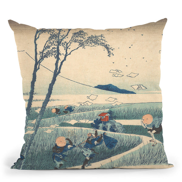 Suruga Province (Sunsh_ Ejiri) Throw Pillow By Katsushika Hokusai