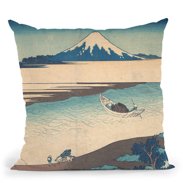 The Tama River, Musashi Province Throw Pillow By Katsushika Hokusai