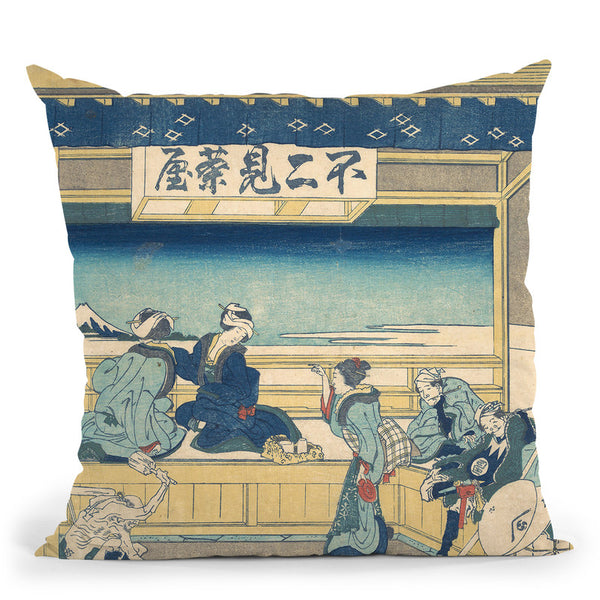 Yoshida On The T_kaid_ (T_kaid_ Yoshida) Throw Pillow By Katsushika Hokusai