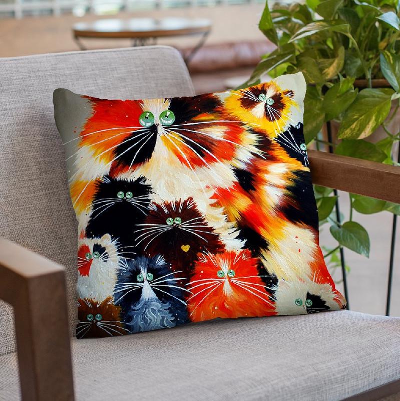 Kitty Litter Throw Pillow By Kim Haskins