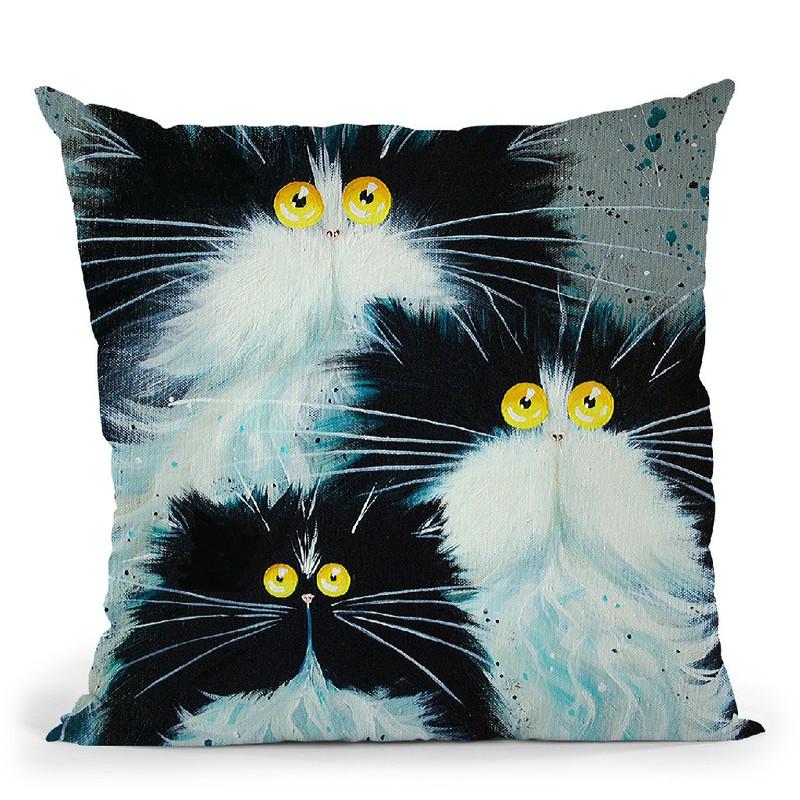 Meet The Purrents Throw Pillow By Kim Haskins