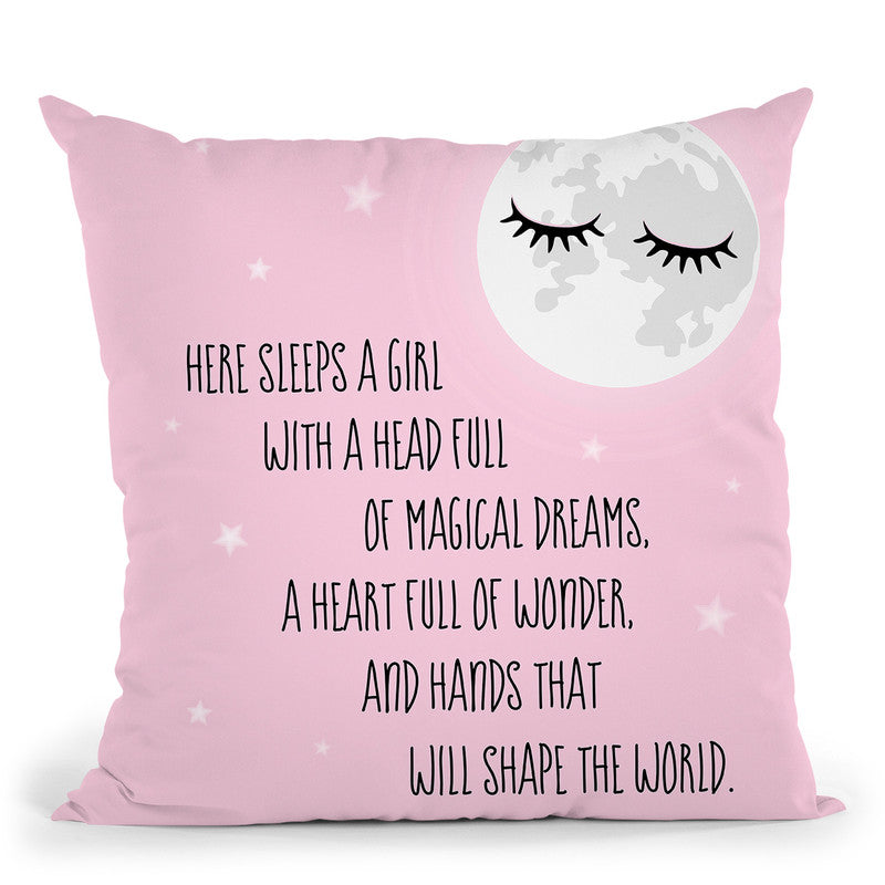 Here Sleeps A Girl Throw Pillow By Little Pitti