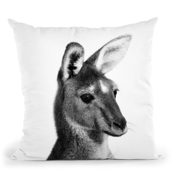 Kangaroo Bw Throw Pillow By Little Pitti