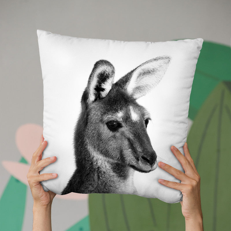 Kangaroo Bw Throw Pillow By Little Pitti