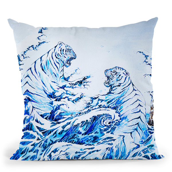 The Crashing Waves Throw Pillow By Marc Allante