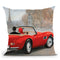 A Ride In Paris Red Car Throw Pillow by Marco Fabiano