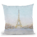 Eiffel Romance No Couple Turquoise Throw Pillow By Marco Fabiano