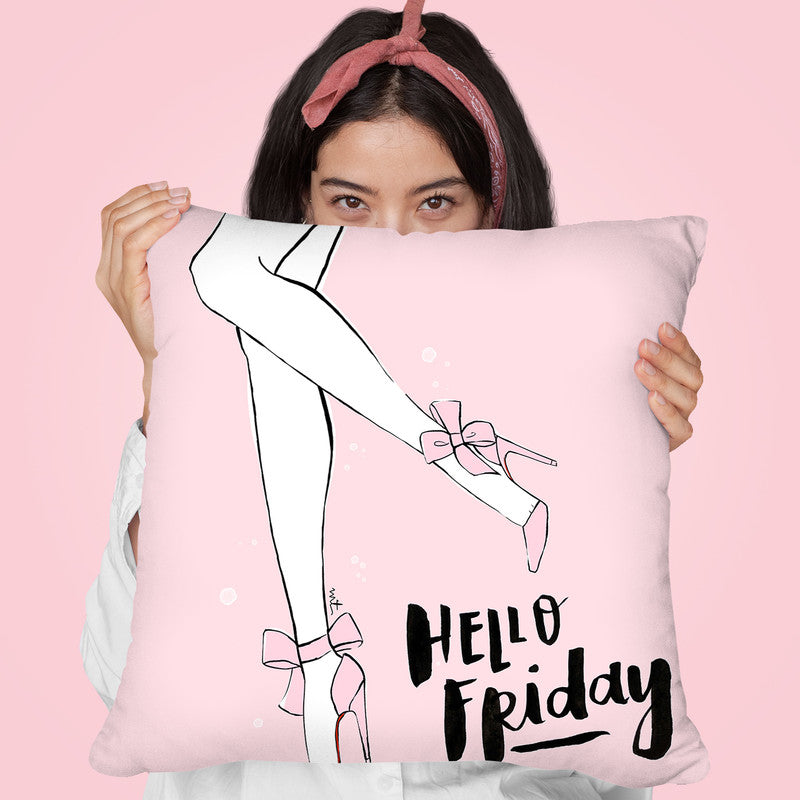 Hello Friday Throw Pillow By Maja Tomljanovic