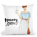 Monday Coffee Work Mode Throw Pillow By Maja Tomljanovic