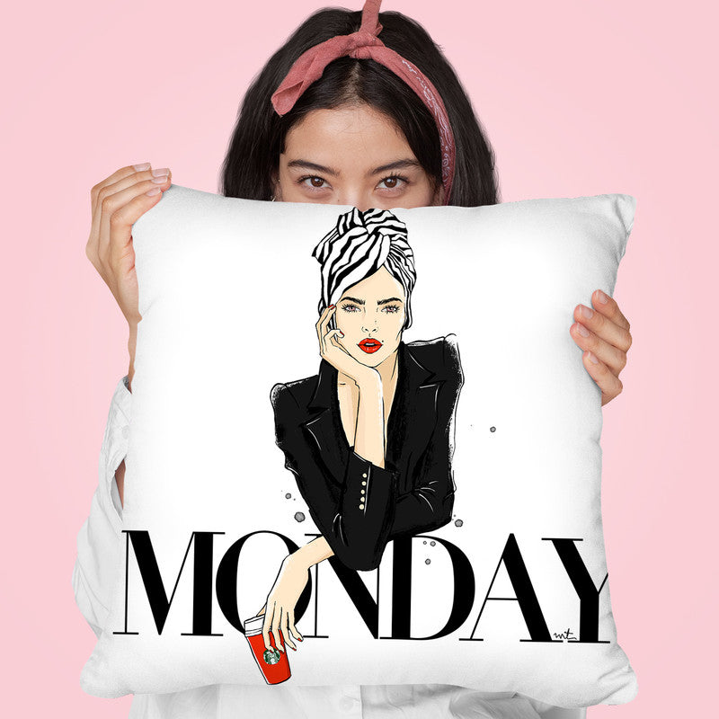 Monday Feels Throw Pillow By Maja Tomljanovic