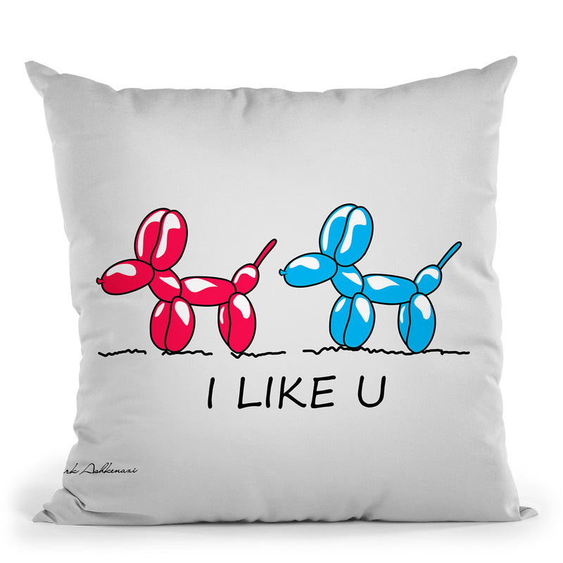I Like U Throw Pillow By Mark Ashkenazi