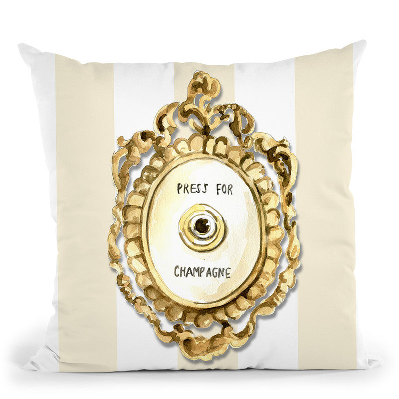 Press For Champagne Throw Pillow By Mercedes Lopez Charro