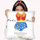 Wonderwoman Vintage Cusion Throw Pillow By Mercedes Lopez Charro