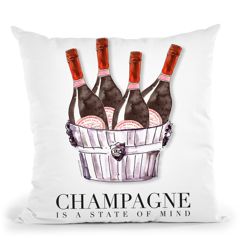 Champagne State Of Mind Throw Pillow By Mercedes Lopez Charro
