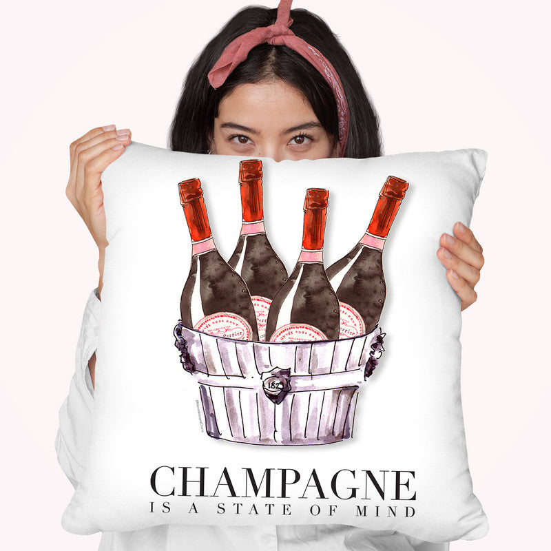 Champagne State Of Mind Throw Pillow By Mercedes Lopez Charro