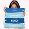 Blue Brands Throw Pillow By Martina Pavlova