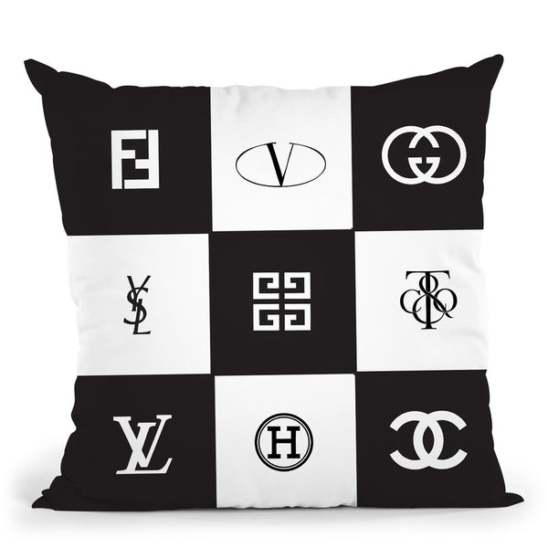 pink and black chanel pillows