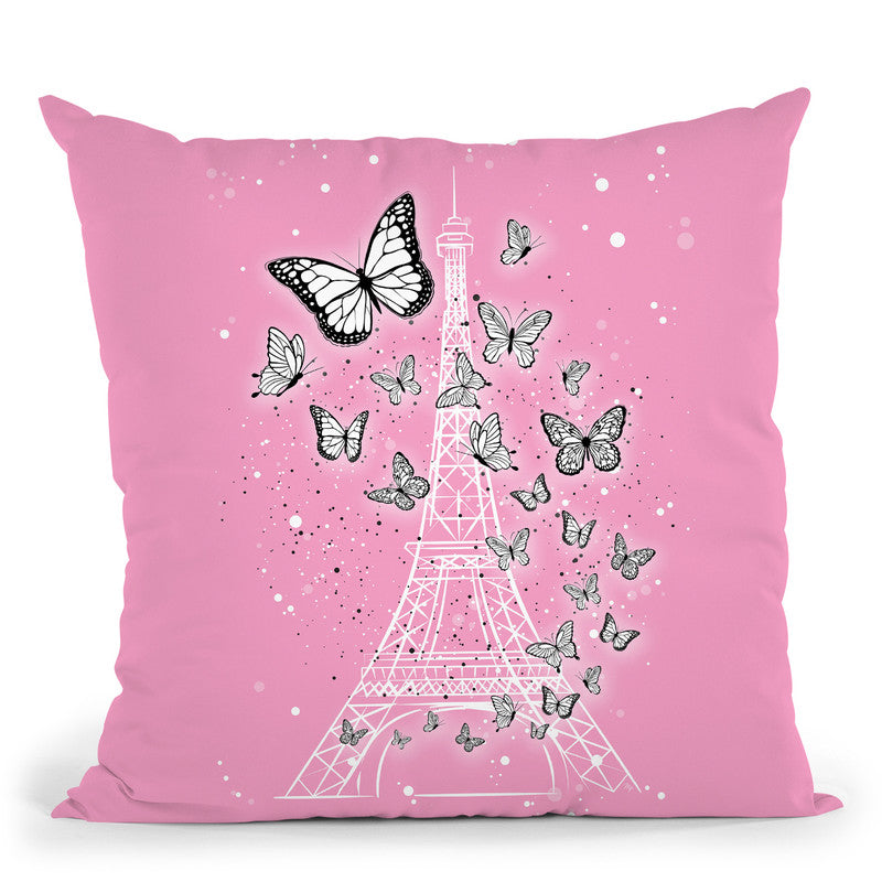 Butterfly Paris Throw Pillow By Martina Pavlova