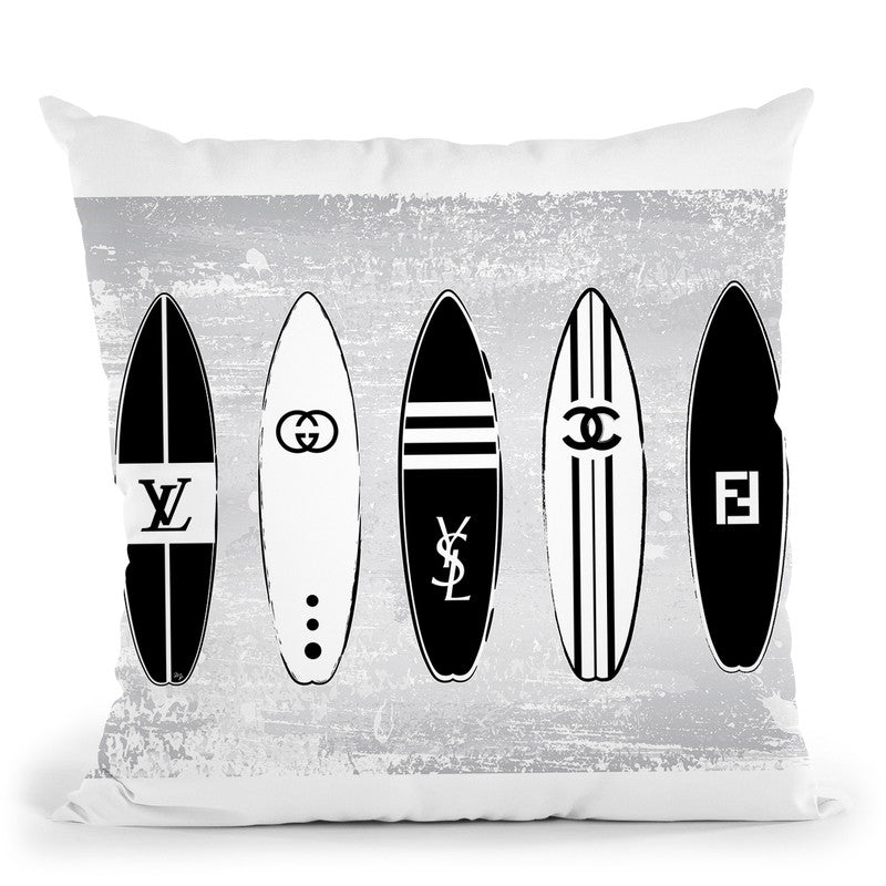 Surf Boards Throw Pillow By Martina Pavlova – All About Vibe