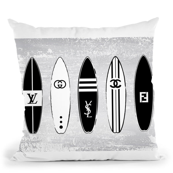 Surf Boards Throw Pillow By Martina Pavlova