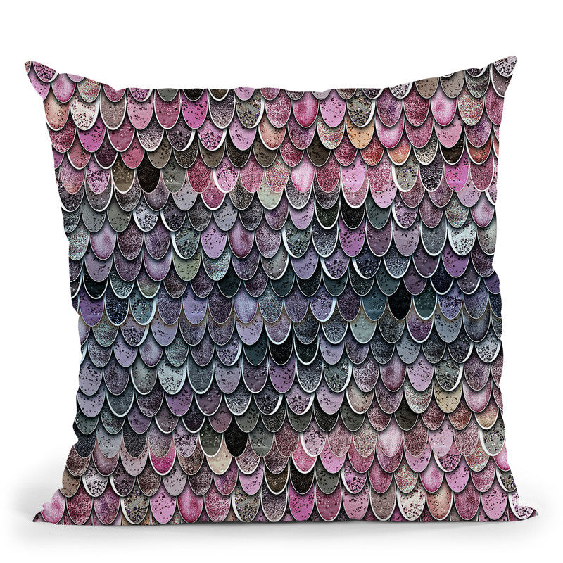 Magic Mermaid Pink And Purple Throw Pillow By Monika Strigel