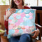 Mermaidells Blue And Pink Throw Pillow By Monika Strigel