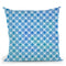 Morroccan Diamond Vintage Blue Throw Pillow By Monika Strigel