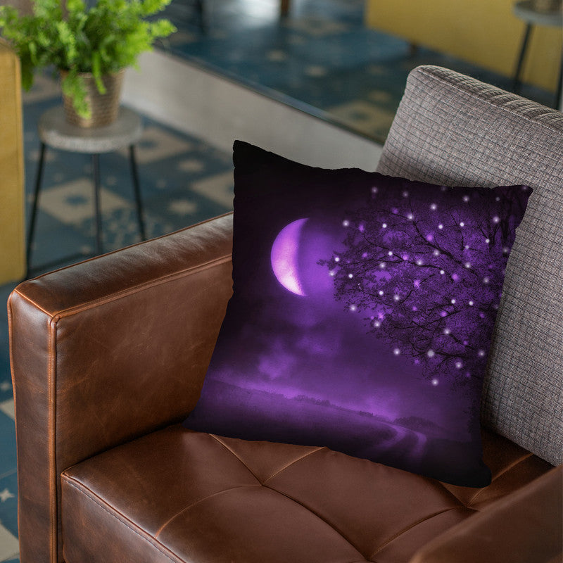 Purple Moon Throw Pillow By Monika Strigel