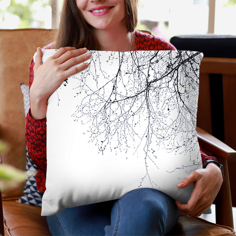 Scandi Black Branches Throw Pillow By Monika Strigel