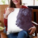 Scandi Black Buffalo Portrait Throw Pillow By Monika Strigel