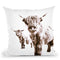 Scandi Highland Cattle Lulu And Sarah I Throw Pillow By Monika Strigel