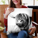 Scandi Highland Cattle Frida Throw Pillow By Monika Strigel