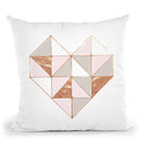 Geo Heart Rosegold Pastel Throw Pillow By Monika Strigel