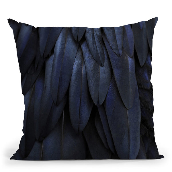 Feathers Dark Blue Throw Pillow By Monika Strigel