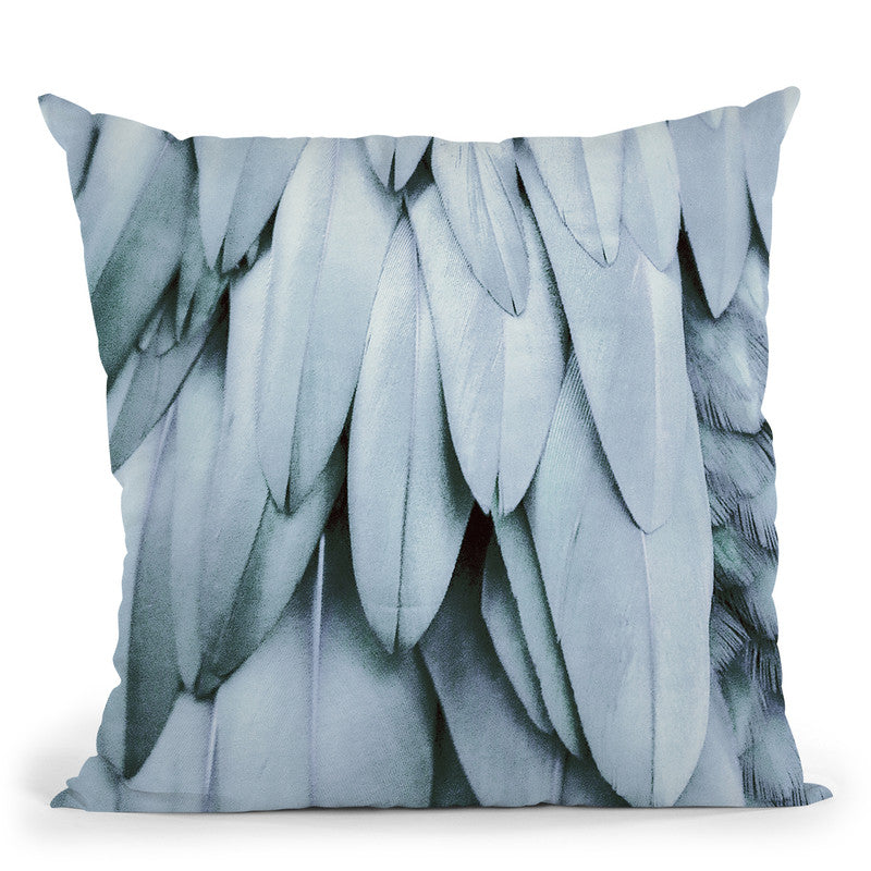 Feathers Pastel Blue Throw Pillow By Monika Strigel