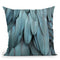 Feathers Silver Blue Throw Pillow By Monika Strigel
