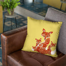 Fox Family Yellow Bearbeitet Throw Pillow By Monika Strigel