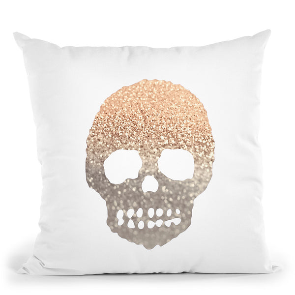 Gatsby Gold Skull Throw Pillow By Monika Strigel