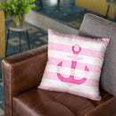 Anchor Vintage Pink Throw Pillow By Monika Strigel