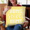 Home Sweet Home Scandi Yellow Throw Pillow By Monika Strigel